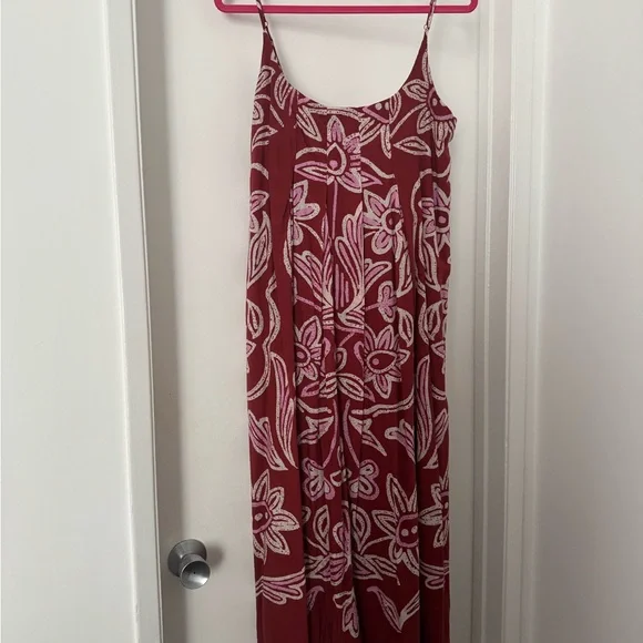 Anthropologie Red and Pink Floral Maxi Dress | never worn! - Picture 1 of 4
